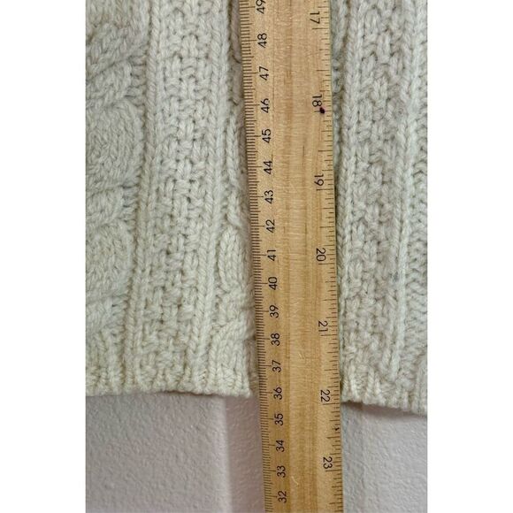 Inis Crafts 100% Merino Wool Full Zip Cardigan Sweater in Oatmeal Women’s Medium - Picture 6 of 8